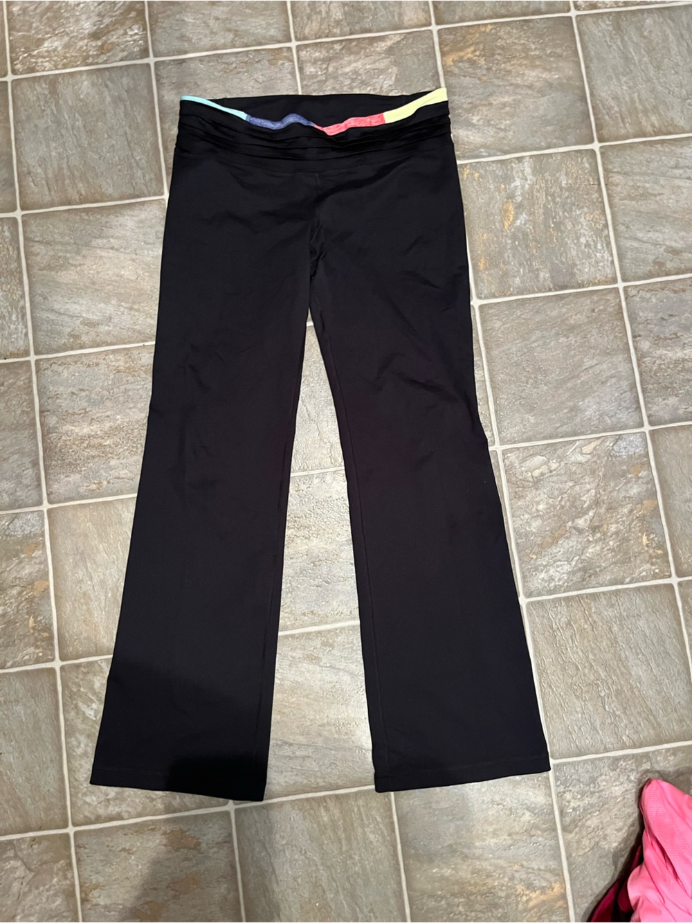Under Armour Black Leggings with Multicolor Waistband
